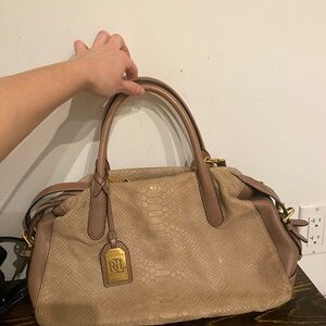 Ralph Lauren Beige and Brown Purse